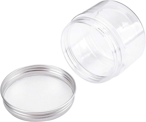 Bekith 20 Pack 4 Ounce Clear Plastic Storage Jars – Refillable BPA Free Small Round Containers with Screw-on Lids