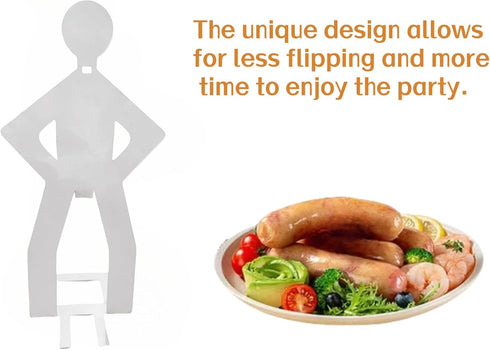 natalieenati 4 PCS Funny BBQ Stand Man Hot Dog Holder-Reusable Stainless Steel Hotdog and Sausage Stand-Portable Hot