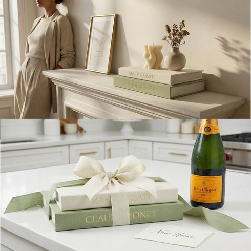 Set 2: 10.67in Premium Linen Faux Book Box of Aesthetic Book Safe with Hidden Storage for Living Room Console Table