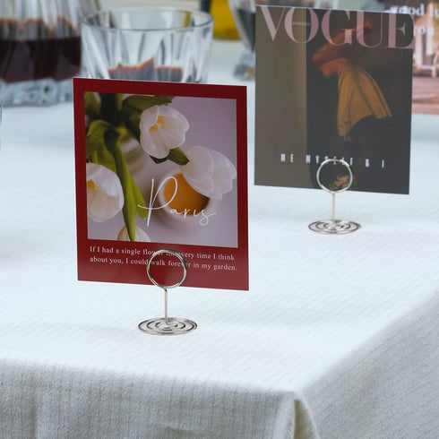 20pcs Mini Place Card Holders, Cute Table Number Holders, Elegant Wire Photo Holder for Wedding, Anniversary Party