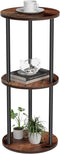 GHIMIGN 11.8'D Round Drink Table - 3-Tier Small Side Table with Wood Legs,
