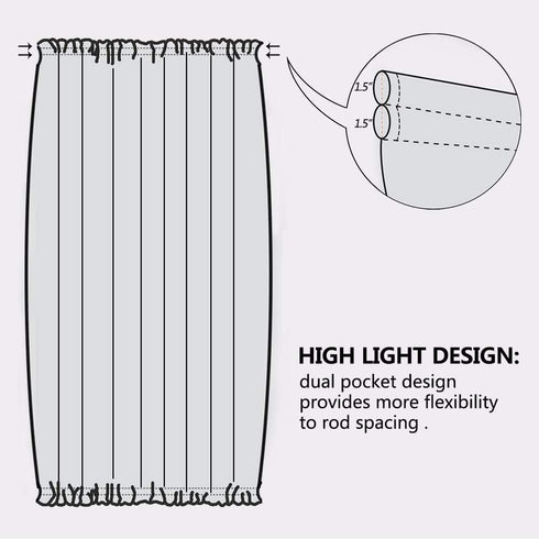 FMFUNCTEX Sheer Side Front Door Curtains 40" White Black Branch Tree Print with Matching Tiebacks