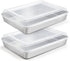 TeamFar Lasagna Pan, 12?’’ x 9¾’’ x 2’’ - Stainless Steel Rectangular Cake Brownie Baking Pan with Lid