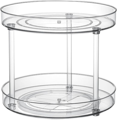Clear Lazy Susan Organizer, Rotating Makeup Organizer for Vanity, Spice Rack Kitchen Cabinet Organizers and Storage