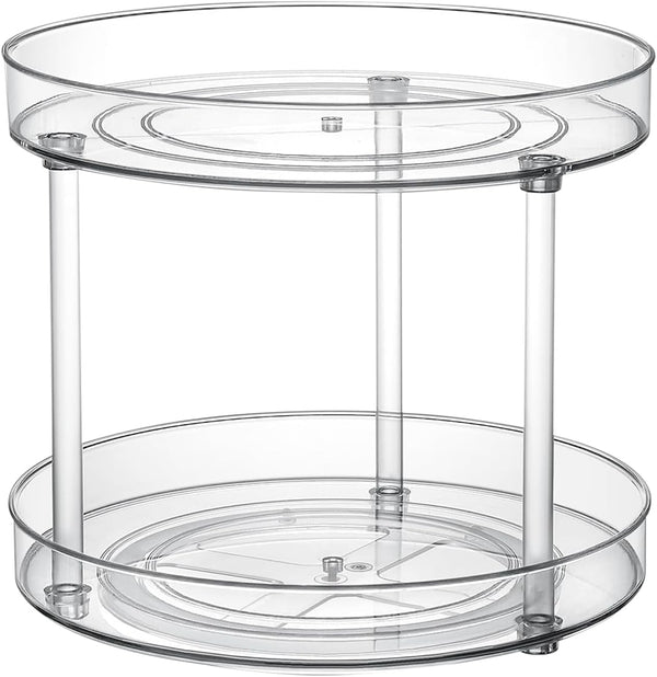 Clear Lazy Susan Organizer, Rotating Makeup Organizer for Vanity, Spice Rack Kitchen Cabinet Organizers and Storage