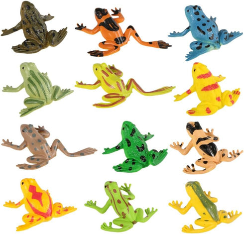 Kisangel Fridge Magnet 12pcs Realistic Frog Figurines Home Decor Plastic Sculptures Figurine Frog Gifts for Home Office Decoration Jumping Tiny Green Green Refrigerator Magnets