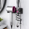 Tindbea Hair Dryer Holder + Curling Iron Holder, Matte Black Wall Mount Organizer for Bathroom