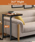 Artigarden C End Table with Metal Frame Small Side for Couch, Sofa TV Tray Tables for Living Room, Bedroom, Bedside