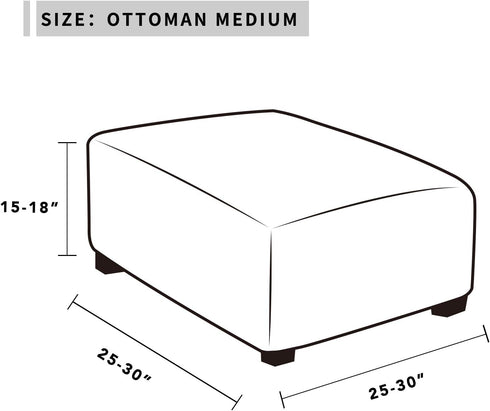 Easy-Going Stretch Ottoman Cover, Folding Storage Stool Protector, Soft Slipcover with Elastic Bottom, Medium, Chocolate