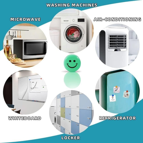 Qualsen Fridge Magnets, Strong Mini Cute Magnets for Crafts, Whiteboard, Locker, Kitchen, Office, Classroom, 20pcs Smile