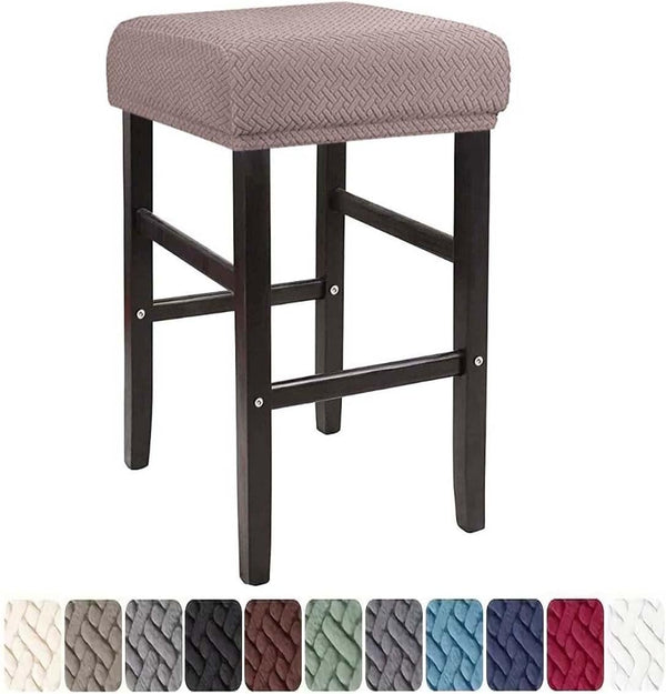 LIULIWEIFA Bar Stool Covers Rectangle Set of 4/2/1 Saddle Bar Stool Covers Slipcover