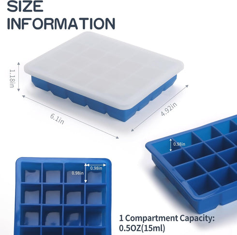 BECOKIT 1 4 Pack) Tbsp Silicone Freezer Molds - Perfect for Storing Garlic, Herbs, Ginger, Pesto, Tomato Paste, Lemon