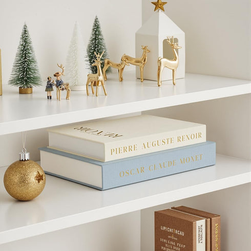Set 2 Aesthetic Decorative Books - of Linen Fake/Faux Books Enhance Your Bookshelf, Coffee Table, Living Room, Bedside