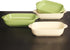 Rectangular Porcelain Baking Dish Set: Au Gratin Dishes, Casserole Dish, Ramekins 21 oz, Set of 2, 9.5" x 5.5" (Green)