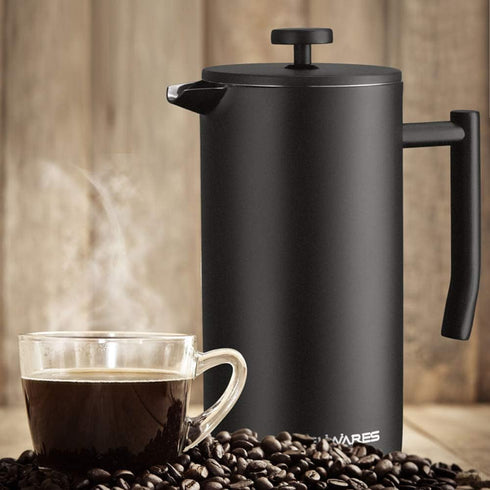 Belwares French Press Coffee Maker 50 OZ - Large Insulated Stainless Steel 304 Coffee Press with Double Wall