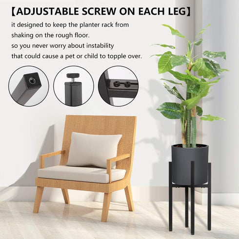2 Pack 8 12 Inch YueTong Metal Plant Stand Indoor with Adjustable Width Fits to Pots,Mid-Century Flower Holder
