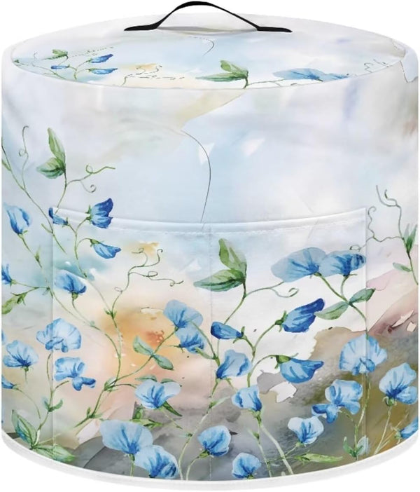 Floral Print Pressure Cooker Dust Cover Compatible with 6 Quart - Durable Cover with Pocket for Kitchen Appliances