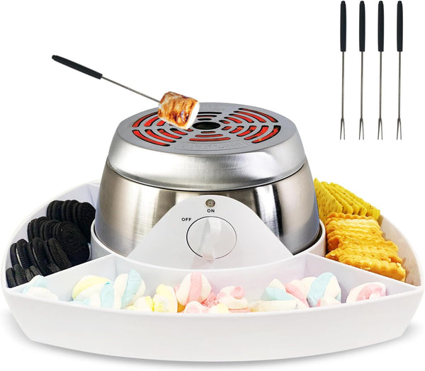 Smores Maker Indoor Kit, Flameless Electric S'mores Maker, Marshmallow Roaster, Movie Night Supplies, 120V