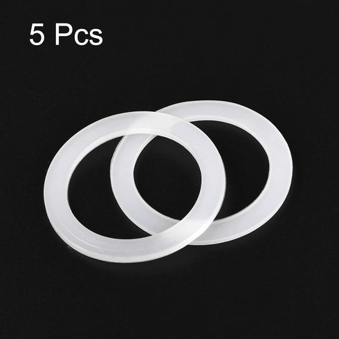 MECCANIXITY White Silicone Gasket Seal Replacement for 1-Cup Aluminium Coffee Maker, 38x50x2.2mm, Pack of 5