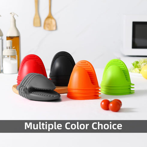 4PCS Silicone Oven Mitts - Heat Resistant Mini Pot Holders for Kitchen, Thickened Hot Pads for Cooking & Baking (2