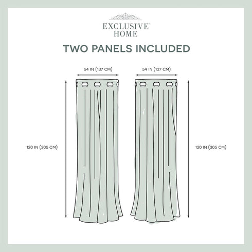 Exclusive Home Biscayne Two Tone Textured Grommet Top Curtain Panel, 54"x120", Sand, Set of 2 for Indoor/Outdoor