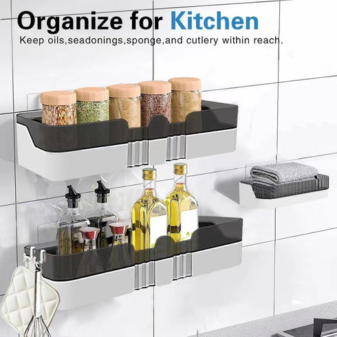 2-Pack Shower Caddy, Separable Shower Organizer with Soap Dish and Hooks, No Drilling Double Layer Shower Shelf, Used