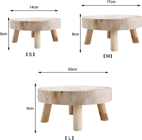 UNIE Round Mini Wooden Stool for Indoor & Outdoor Use