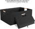 Foldable Cotton Linen Fabric Storage Bin Box with Wooden Handles, Decorative Home Laundry Organizer for Clothes, Blanket