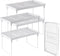 NiHome 4-Pack Stackable Plastic Kitchen Storage Shelf, Foldable Rack for Counter Cabinet Pantry, White
