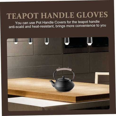 HOMSFOU 2pcs Teapot Handle Sleeve Oven Mitt Pot Holder Tea Kettle Cotton Handle Cover Kettle Handle Wrap Hot Door Handle Protector Teapot Handle Protector Protective Case Anti-Scald Cloth by HOMSFOU