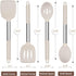 E-far Cooking Utensils Set of 4, Silicone Kitchen Utensils for Non-stick Cookware, Heat Resistant & Non-toxic Slotted Spatula Solid Spoon Turner for Flipping Mixing Serving Basting(Khaki) by E-far