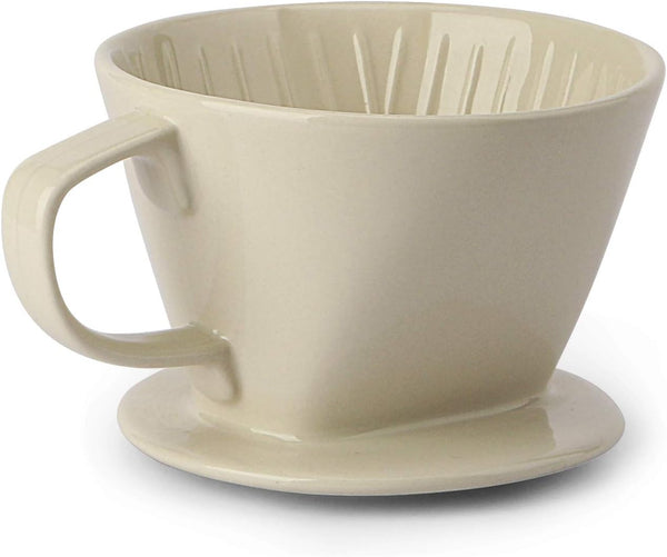 White Ceramic Coffee Dripper, Size 02, Manual Brewing Pour Over Coffee Filter for Home, Office, Cafe