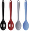 Boao 4 Pcs Silicone Cooking Spoons Set, Nonstick Mixing Spoons, Slotted Spoons, Large Heat Resistant Spoons for Kitchen