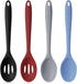 Boao 4 Pcs Silicone Cooking Spoons Set, Nonstick Mixing Spoons, Slotted Spoons, Large Heat Resistant Spoons for Kitchen