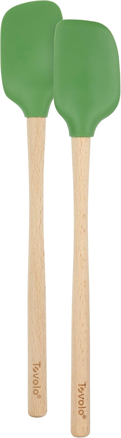 Tovolo Flex-Core Mini Spatula & Spoonula Set, 2 Pcs Kitchen Utensils, Heat-Resistant & BPA-Free Silicone Heads, Safe