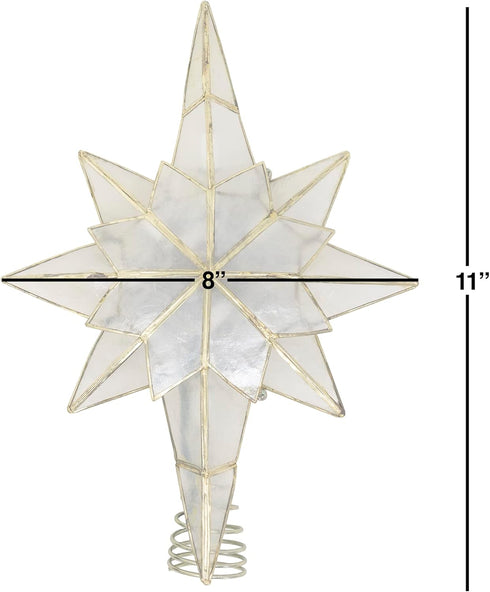 Kurt Adler UL0214/C 10-Light Capiz Star of Bethlehem Treetop