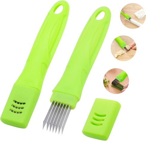 2Pcs TACYKIBD Scallion Cutter Shred Knife, Stainless Steel Vegetable Onion Slicer, Green Onion Cutter