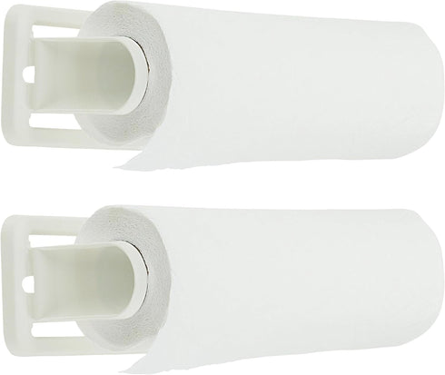 DecorRack Wall Mount Paper Towel Holder, Flexible Shatterproof Plastic, Vertical or Horizontal Mount (2 Pack)