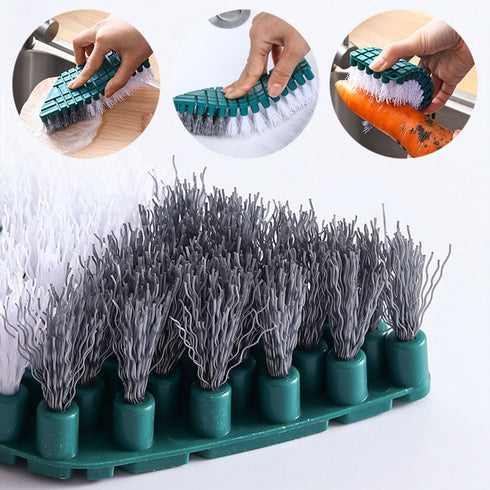 Bendable Scrub Brush Cleaning Brush, Deep Cleaning Toilet Brush with Non-Slip Grip & V-Shape Stiff Bristles for Shower,