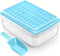 ARTLEO Ice Cube Tray with Lid and Bin for Freezer, 55 Trapezium Easy Release Ice Cube Tray with Cover, Storage