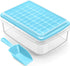 ARTLEO Ice Cube Tray with Lid and Bin for Freezer, 55 Trapezium Easy Release Ice Cube Tray with Cover, Storage