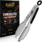 Mini 7 Inch Kitchen Tongs for Cooking - Heat Resistant 600 Degrees Stainless Steel, Non-Slip Handle