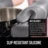 Gorilla Grip Heat and Slip Resistant Silicone Oven Mitts Set, 14.5 in, Gray