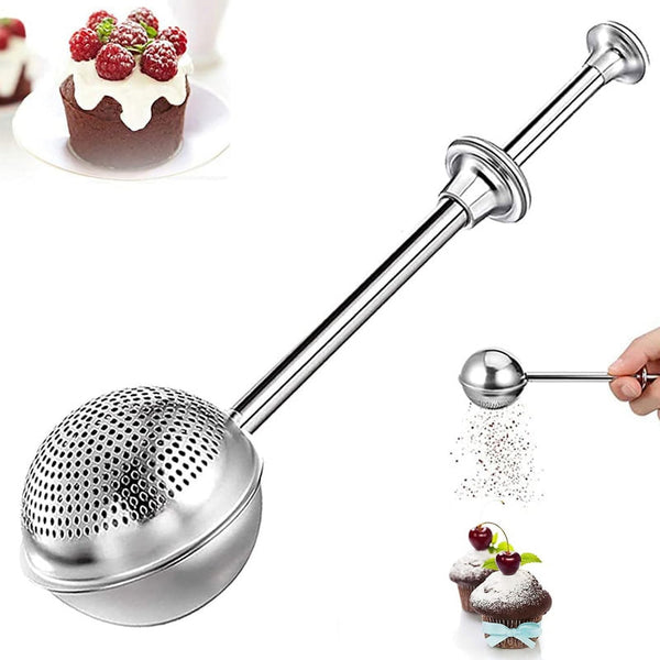 304 Stainless Steel Flour Powder Filter Spoon, Baker Dusting Wand for Sugar, Flour, Spices, Sourdough Baking Supplies