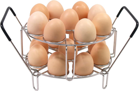 Stackable Egg Steamer Rack, BiaoGan Egg Cooking Rack with Heat Resistant Silicone Handles for Instant Pot Accessories