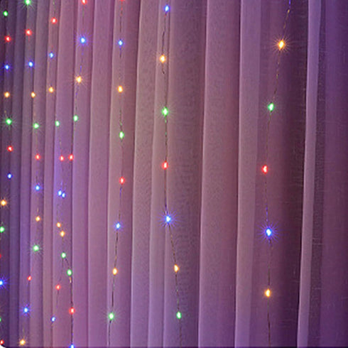 300 8 9.8x9.8Ft LED Curtain String Lights, Fairy Lights with Light Modes, Remote USB Plug Fairy String Lights