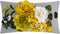 JWH Decorative 3D Flower Throw Pillow Cover, Handmade Floral Accent Pillowcase, 12x20 Inches, Gray Yellow for Sofa