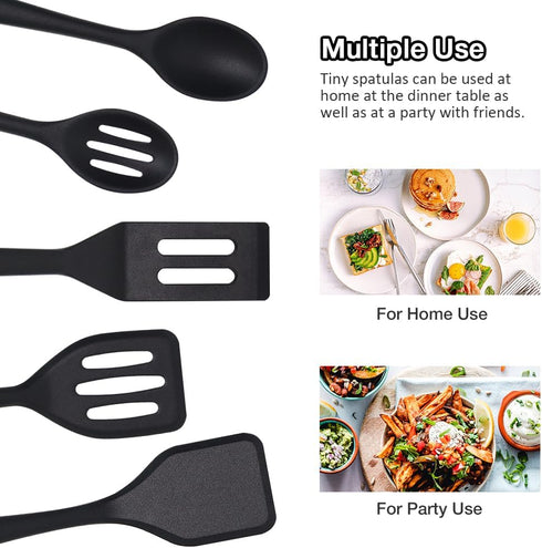 Small Spatulas 5PCS, Easy to Clean Silicone Turner, Flexible Brownie Spatula for Kitchen Use, Mini for Fish and Rice