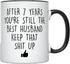 YouNique Designs 7 Year Anniversary Coffee Mug for Him, 11 Ounces, 7th Wedding Anniversary Cup