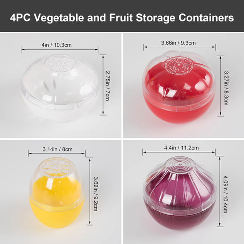 Vegetable and Fruit Storage Containers for Fridge, BPA Free Fresh reusable Food Savers, Onion Storage Container ?Garlic Saver?Tomato Saver and Lemon Keeper,Refrigerator Vegetable Crisper (Circular)